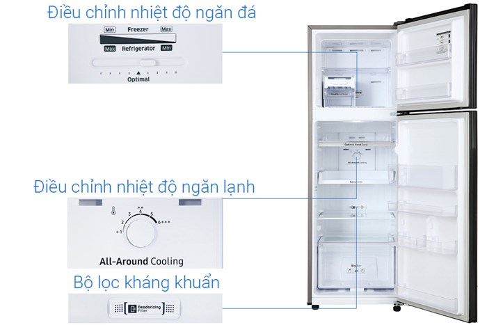 Tủ Lạnh Samsung Inverter 256 Lít RT25M4032BU/SV